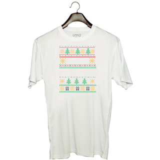                       UDNAG Unisex Round Neck Graphic 'Illustration | Template 24' Polyester T-Shirt White                                              