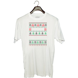                       UDNAG Unisex Round Neck Graphic 'Illustration | Template 20' Polyester T-Shirt White                                              