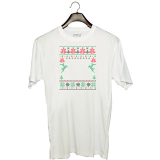                       UDNAG Unisex Round Neck Graphic 'Illustration | Template 17' Polyester T-Shirt White                                              