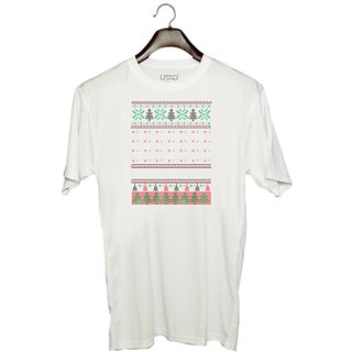                       UDNAG Unisex Round Neck Graphic 'Illustration | Template 12' Polyester T-Shirt White                                              