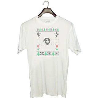                       UDNAG Unisex Round Neck Graphic 'Illustration | Template 9' Polyester T-Shirt White                                              