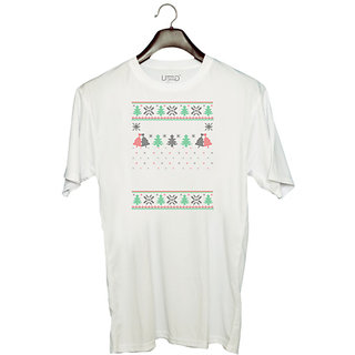                       UDNAG Unisex Round Neck Graphic 'Illustration | Template 3' Polyester T-Shirt White                                              