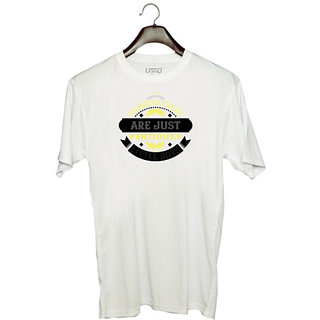                       UDNAG Unisex Round Neck Graphic 'Grand Father | Grandfathers are just antique little boys-3' Polyester T-Shirt White                                              