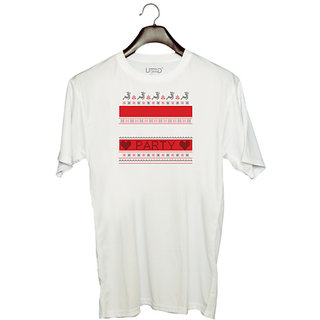                       UDNAG Unisex Round Neck Graphic '| Templete' Polyester T-Shirt White                                              