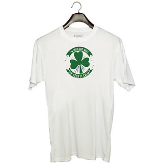                       UDNAG Unisex Round Neck Graphic 'Irish | im irish and what the feck it calm' Polyester T-Shirt White                                              