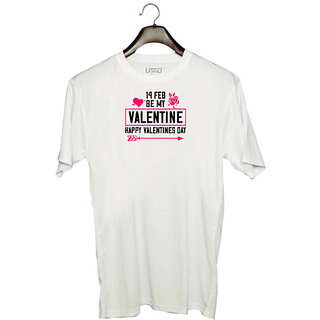                       UDNAG Unisex Round Neck Graphic 'Valentines Day | 14 feb bemy valentine happy valentine day' Polyester T-Shirt White                                              