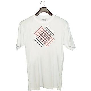                       UDNAG Unisex Round Neck Graphic 'Art | Line Art' Polyester T-Shirt White                                              