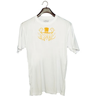                       UDNAG Unisex Round Neck Graphic 'Snap | o'snap' Polyester T-Shirt White                                              