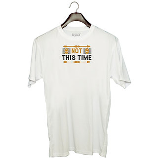                      UDNAG Unisex Round Neck Graphic 'Awareness | Not this time' Polyester T-Shirt White                                              