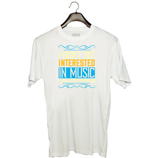                       UDNAG Unisex Round Neck Graphic 'Music | I didn't get interested in music. It was a gift from' Polyester T-Shirt White                                              