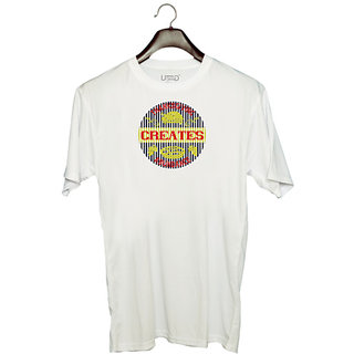                       UDNAG Unisex Round Neck Graphic 'Thanks Giving | Thanksgiving creates abundance' Polyester T-Shirt White                                              
