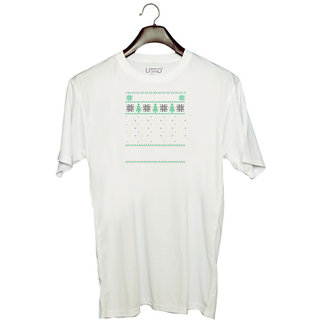                       UDNAG Unisex Round Neck Graphic '| Template 44' Polyester T-Shirt White                                              