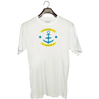                       UDNAG Unisex Round Neck Graphic 'Swimming | Sink or swim' Polyester T-Shirt White                                              