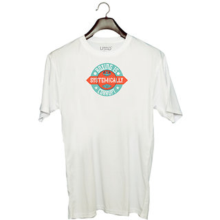                       UDNAG Unisex Round Neck Graphic 'Boxing | Boxing is systemically corrupt' Polyester T-Shirt White                                              
