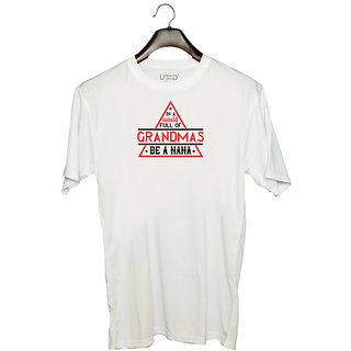                       UDNAG Unisex Round Neck Graphic 'Grand father | IN A WORLD FULL OF' Polyester T-Shirt White                                              