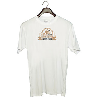                       UDNAG Unisex Round Neck Graphic 'Motorcycle | my heart doesn't beat for you it revs' Polyester T-Shirt White                                              