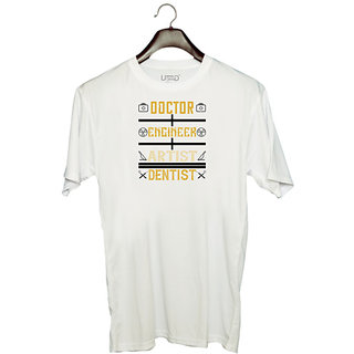                       UDNAG Unisex Round Neck Graphic 'Dentist | doctor engineer artist dentist' Polyester T-Shirt White                                              