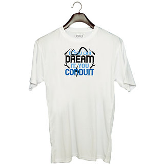                       UDNAG Unisex Round Neck Graphic 'Electrical Engineer | If you dream it' you conduit' Polyester T-Shirt White                                              