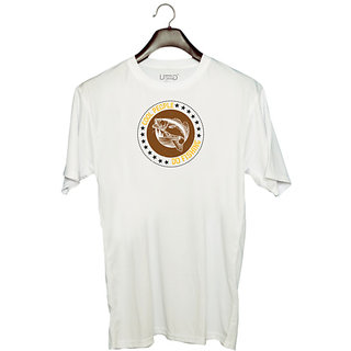                       UDNAG Unisex Round Neck Graphic 'Fishing | Cool people do' Polyester T-Shirt White                                              