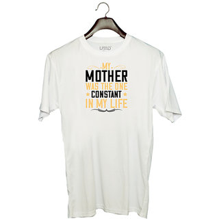                       UDNAG Unisex Round Neck Graphic 'Mother | My mother was the one constant in my life' Polyester T-Shirt White                                              