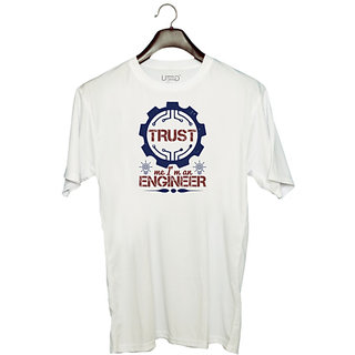                       UDNAG Unisex Round Neck Graphic 'Engineer | keep trust me i'm an engineer_2 (1)' Polyester T-Shirt White                                              