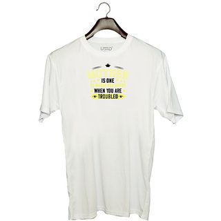                       UDNAG Unisex Round Neck Graphic 'Mother | mother is one' Polyester T-Shirt White                                              