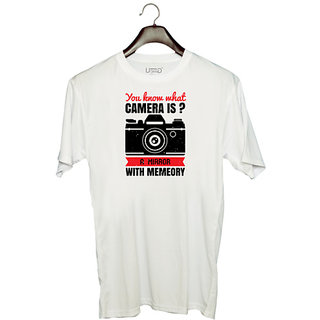                       UDNAG Unisex Round Neck Graphic 'Cameraman | You know what CAMERA IS' Polyester T-Shirt White                                              