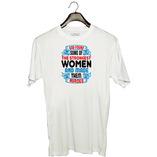                       UDNAG Unisex Round Neck Graphic 'Mother |  found the strongest' Polyester T-Shirt White                                              