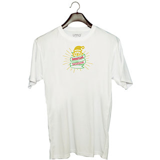                       UDNAG Unisex Round Neck Graphic 'Christmas | christmas season' Polyester T-Shirt White                                              