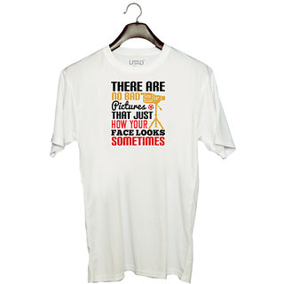                       UDNAG Unisex Round Neck Graphic 'Cameraman | THERE ARE NO BAD PICTURES THAT JUST' Polyester T-Shirt White                                              