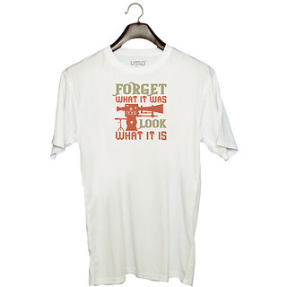                      UDNAG Unisex Round Neck Graphic 'Cameraman | Forget WHAT IT WAS' Polyester T-Shirt White                                              