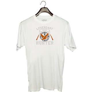                       UDNAG Unisex Round Neck Graphic 'Hunter | Legendary bird hunter 2' Polyester T-Shirt White                                              