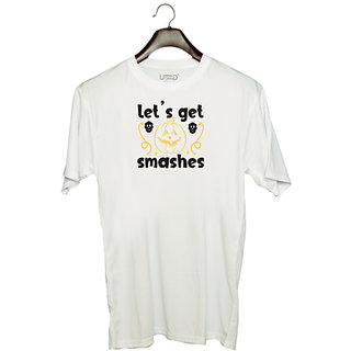 UDNAG Unisex Round Neck Graphic 'Witch | lets get smashes' Polyester T-Shirt White