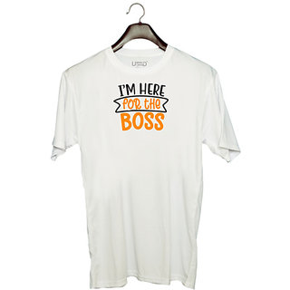                       UDNAG Unisex Round Neck Graphic 'Witch | i'm here' Polyester T-Shirt White                                              