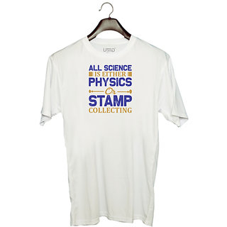                       UDNAG Unisex Round Neck Graphic 'Science | All' Polyester T-Shirt White                                              