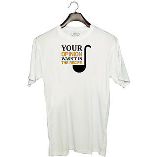                       UDNAG Unisex Round Neck Graphic 'Cooking | your' Polyester T-Shirt White                                              