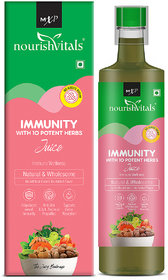 NourishVitals Immunity Juice - A Natural Immunity Booster With 10 Potent Herbs|Natural & Wholesome|, 500ml