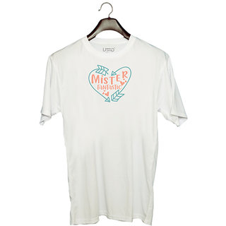                       UDNAG Unisex Round Neck Graphic 'witch | Mister Fangtastic' Polyester T-Shirt White                                              