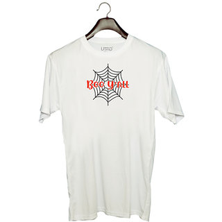                       UDNAG Unisex Round Neck Graphic 'witch | Boo yall' Polyester T-Shirt White                                              