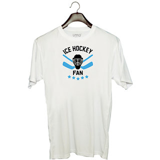                       UDNAG Unisex Round Neck Graphic 'Hockey | Ice Hockey' Polyester T-Shirt White                                              
