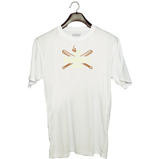                       UDNAG Unisex Round Neck Graphic 'Baseball | Eat copy 3' Polyester T-Shirt White                                              