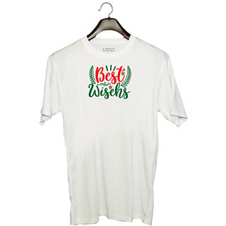                       UDNAG Unisex Round Neck Graphic 'Christmas | best wisehs' Polyester T-Shirt White                                              
