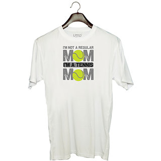                       UDNAG Unisex Round Neck Graphic 'Tennis | I am not' Polyester T-Shirt White                                              
