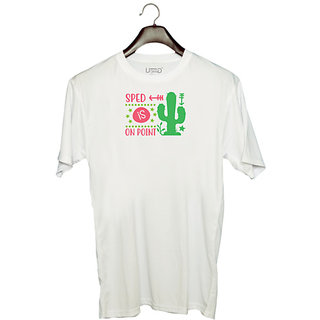                       UDNAG Unisex Round Neck Graphic 'Teacher Student | Sped is on point' Polyester T-Shirt White                                              