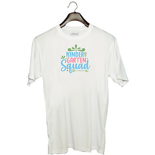                       UDNAG Unisex Round Neck Graphic 'Teacher Student | kindergarten squad copy' Polyester T-Shirt White                                              