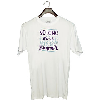                       UDNAG Unisex Round Neck Graphic 'Teacher Student | Solong pre-k hello summer' Polyester T-Shirt White                                              