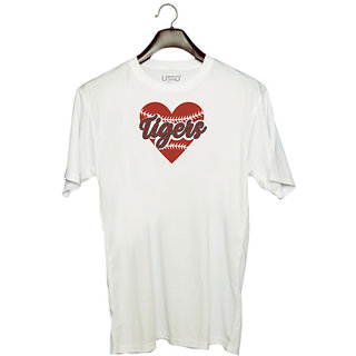                      UDNAG Unisex Round Neck Graphic 'Tiger | Tigers2' Polyester T-Shirt White                                              