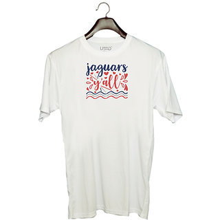                       UDNAG Unisex Round Neck Graphic 'Jaguars | jaguars yall' Polyester T-Shirt White                                              