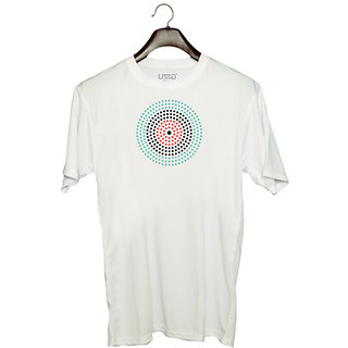                       UDNAG Unisex Round Neck Graphic 'Colorful ring | Drawing' Polyester T-Shirt White                                              