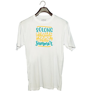                       UDNAG Unisex Round Neck Graphic 'Teacher Student | Solong 4th grade hello summer' Polyester T-Shirt White                                              